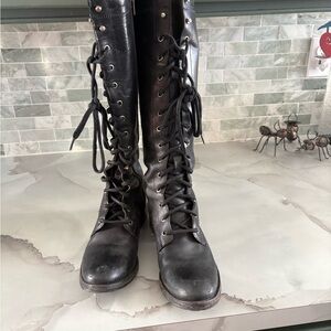 Frye Black Lace-Up Women's Boots